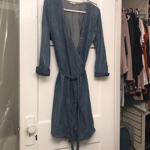 Calvin Klein denim wrap dress